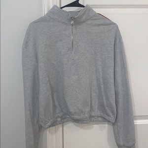 Light grey cropped crewneck